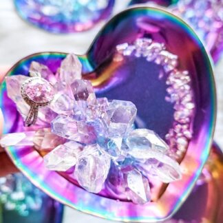 Heart Ring Dish with Resin Crystals