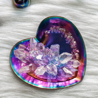 Heart Ring Dish with Resin Crystals