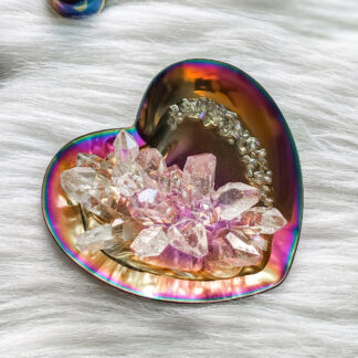 Heart Ring Dish with Resin Crystals
