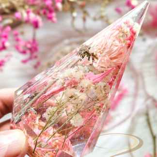 Ring Holder with Dried Flowers - Pink