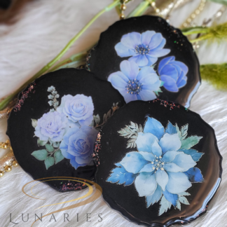 Black Flower Coasters