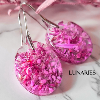 Pink Floral Resin Earrings