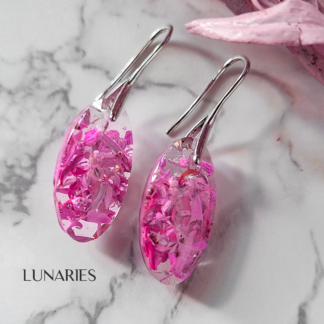 Pink Floral Resin Earrings