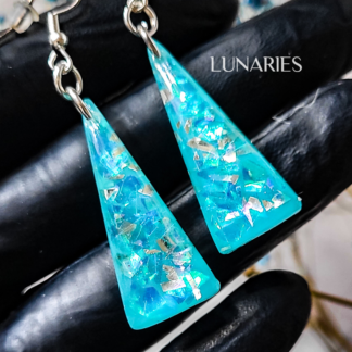 Teal Aqua Color-Shift Resin Earrings